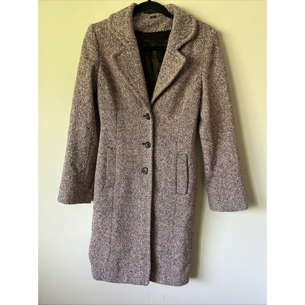 Express Pink Tweed Dress Coat Jacket Winter Career Size Small Wool Blend
